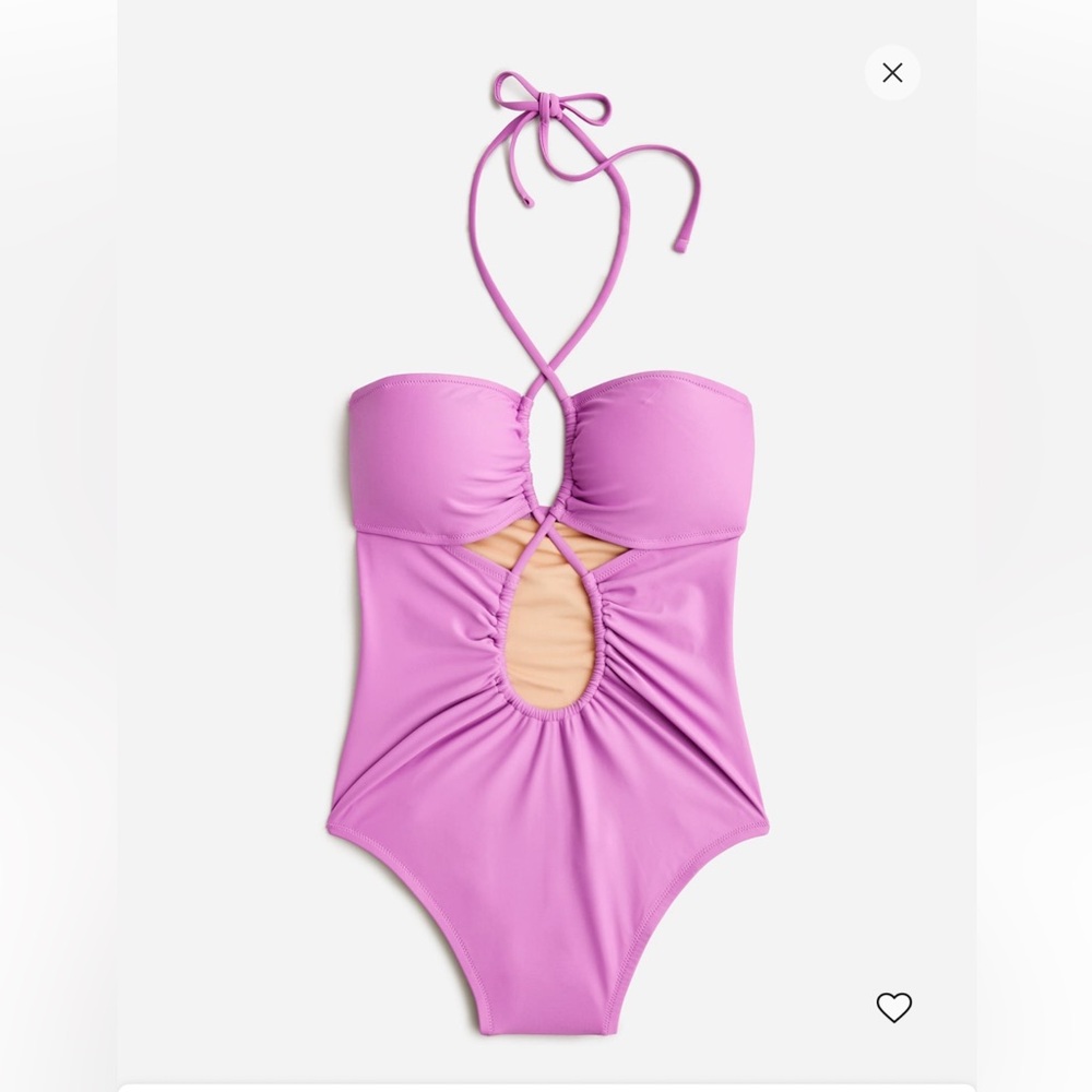 J. Crew Purple Cutout One Piece Swimsuit